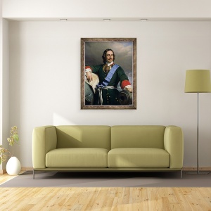 Tablou inramat - Hippolyte Delaroche - Petru I cel Mare 1672-1725 1838 ulei pe panza, 60 x 80 cm - Img 3