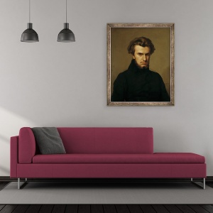 Tablou inramat - Hippolyte Flandrin - Portretul lui Ambroise Thomas 1811-96 1834, 70 x 85 cm - Img 2