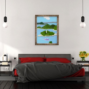 Tablou inramat - Hiroyuki Izutsu - Barca pentru vizitarea obiectivelor turistice, 60 x 80 cm - Img 3