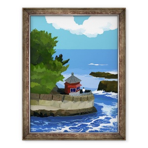 Tablou inramat - Hiroyuki Izutsu - Resedinta artistului japonez Tenshin Okakura Izura Rokkakudo, 60 x 80 cm