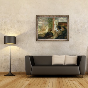 Tablou inramat - Honore Daumier - O cutie la teatru, 70 x 90 cm - Img 2