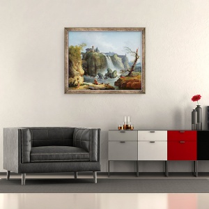 Tablou inramat - Hubert Robert - Caderile din Tivoli, 70 x 85 cm - Img 2