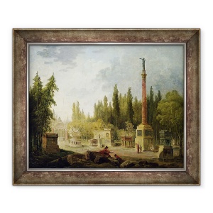 Tablou inramat - Hubert Robert - Gradina Musee des Monuments Francais, 50 x 60 cm