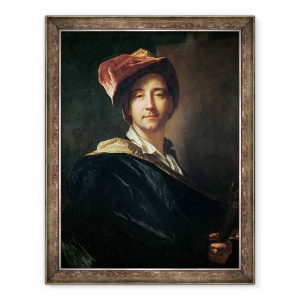 Tablou inramat - Hyacinthe Francois Rigaud - Autoportret intr-un Turban, 60 x 80 cm