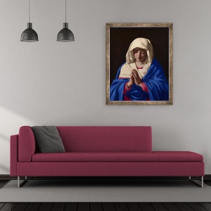 Tablou inramat - Il Sassoferrato - Fecioara in rugaciune, 50 x 60 cm - Img 2