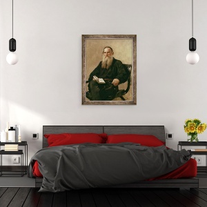 Tablou inramat - Ilya Efimovich Repin - Lev Tolstoi 1828-1910 1887, 60 x 80 cm - Img 3