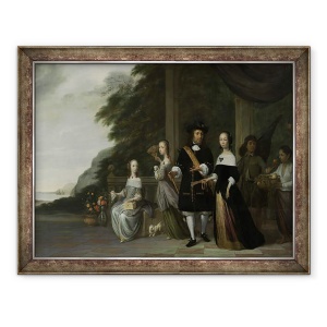 Tablou inramat - Jacob Coeman - Batavian COV comerciant sef Pieter Cnoll si familia sa, 70 x 90 cm
