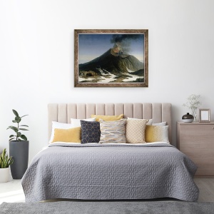 Tablou inramat - Jacob-Philippe Hackert - Eruptia Etnei, 70 x 90 cm - Img 3