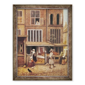 Tablou inramat - Jacobus Vrel - Coltul unui oras cu o brutarie, 60 x 80 cm
