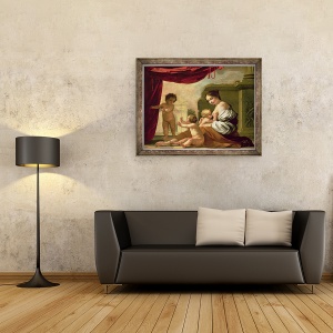 Tablou inramat - Jacques Blanchard - Alegorie de caritate, 70 x 90 cm - Img 2