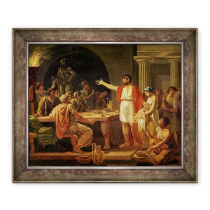 Tablou inramat - Jacques Louis David - Studiu pentru Lycurgus Aratand Anticii din Sparta regele lor, 70 x 85 cm