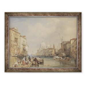 Tablou inramat - James Duffield Harding - Marele Canal, Venetia, 60 x 80 cm