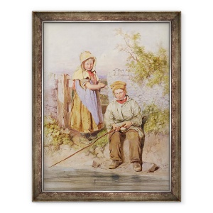 Tablou inramat - James Jnr Hardy - Tinerii pescari, 70 x 90 cm
