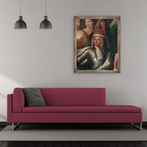 Tablou inramat - James Thornhill - Detaliu al lui George I de la Sala Pictata, 50 x 60 cm - Img 2