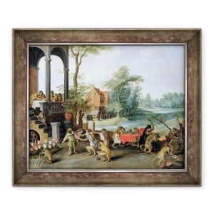 Tablou inramat - Jan Brueghel the Younger - O satira a nebuniei lalelelor Mania, 70 x 85 cm