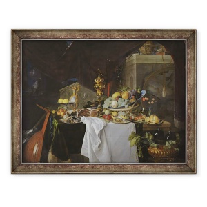 Tablou inramat - Jan Davidsz de Heem - Un tabel de deserturi, 70 x 90 cm