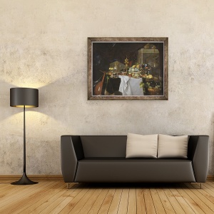 Tablou inramat - Jan Davidsz de Heem - Un tabel de deserturi, 70 x 90 cm - Img 2