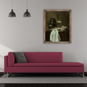 Tablou inramat - Jan Jansz Treck - Pewter, China si sticla, 50 x 60 cm - Img 2