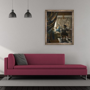 Tablou inramat - Jan Vermeer - Studioul artistului, 50 x 60 cm - Img 2