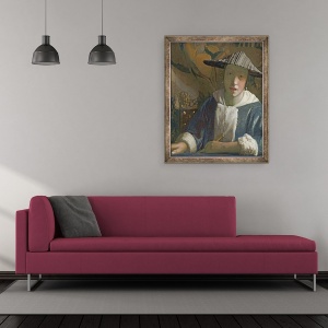 Tablou inramat - Jan Vermeer - Tanara fata cu un flaut, 70 x 85 cm - Img 2