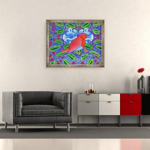 Tablou inramat - Jane Tattersfield - Craciun Robin, 2012, 50 x 60 cm - Img 2