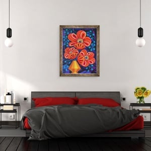 Tablou inramat - Jane Tattersfield - Flori rosii cu fructe de padure, 2016, 70 x 90 cm - Img 3
