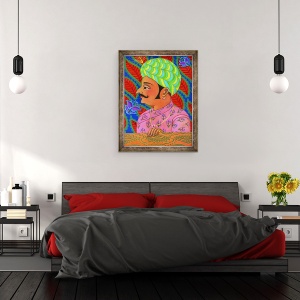 Tablou inramat - Jane Tattersfield - Maharaja cu fluturi, 2011, 70 x 90 cm - Img 3