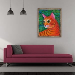 Tablou inramat - Jane Tattersfield - Tigru Cat, 2012, 70 x 85 cm - Img 2