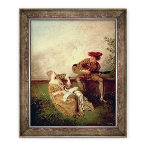 Tablou inramat - Jean Antoine Watteau - Lectia de cantat, 70 x 85 cm
