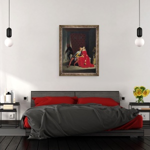 Tablou inramat - Jean Auguste Dominique Ingres - Gianciotto descopera Paolo si Francesca, 60 x 80 cm - Img 3