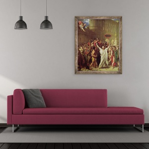 Tablou inramat - Jean Auguste Dominique Ingres - Martiriul Sfantului Simphorien, 50 x 60 cm - Img 2