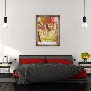 Tablou inramat - Jean Auguste Dominique Ingres - Omagiu adus lui Homer detaliu dreapta jos, 70 x 90 cm - Img 3