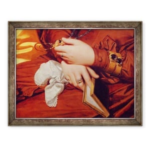 Tablou inramat - Jean Auguste Dominique Ingres - Portret De Madame Marcotte, detaliu de mainile ei, 60 x 80 cm