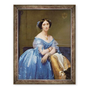 Tablou inramat - Jean Auguste Dominique Ingres - Portretul Printesei de Broglie, 70 x 90 cm
