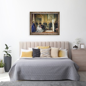 Tablou inramat - Jean Baptiste Ange Tissier - Louis Visconti 1791-1853 Prezentarea noilor planuri pentru Luvru lui Napoleon al III-lea 1808-73 1853, 60 x 80 cm - Img 3