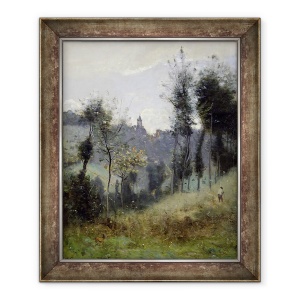 Tablou inramat - Jean Baptiste Camille Corot - Canteleu langa Rouen, 50 x 60 cm