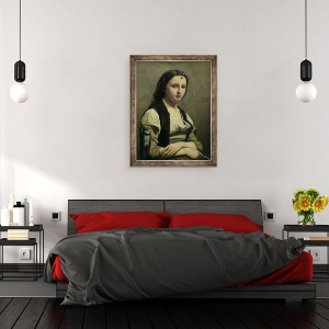 Tablou inramat - Jean Baptiste Camille Corot - Femeia cu perla, 60 x 80 cm - Img 3