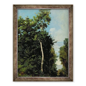 Tablou inramat - Jean Baptiste Camille Corot - Lemnul de pe Coasta de Grace in Honfleur, 60 x 80 cm