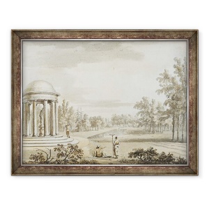 Tablou inramat - Jean Baptiste Claude Chatelain - Rotunda si Teatrul Reginei, Stowe, 60 x 80 cm