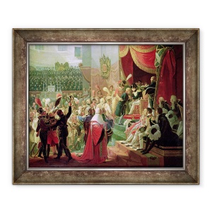 Tablou inramat - Jean Baptiste Debret - Prima Distribuire a Crucilor Legiunii de Onoare in Biserica Invalizilor, 14 iulie 1804, 50 x 60 cm