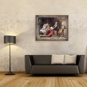 Tablou inramat - Jean-Baptiste Jouvenet - Isaac l-a binecuvantat pe Iacov, 60 x 80 cm - Img 2