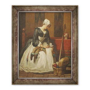 Tablou inramat - Jean-Baptiste Simeon Chardin - Broderetul, 50 x 60 cm