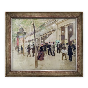 Tablou inramat - Jean Beraud - Bulevardul Montmartre si Teatrul Soiurilor, 50 x 60 cm