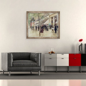 Tablou inramat - Jean Beraud - Bulevardul Montmartre si Teatrul Soiurilor, 50 x 60 cm - Img 2