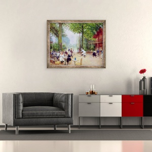 Tablou inramat - Jean Beraud - Chalet du Cycle in Bois de Boulogne, 50 x 60 cm - Img 2