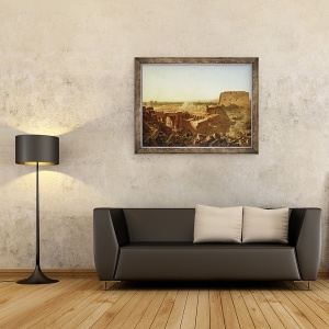 Tablou inramat - Jean Charles Langlois - Batalia de la Templul din Karnak, Campania Egiptului, 70 x 90 cm - Img 2