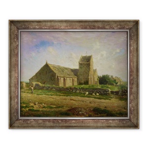 Tablou inramat - Jean-Francois Millet - Biserica din Greville, 70 x 85 cm