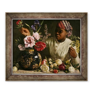 Tablou inramat - Jean Frederic Bazille - Negresa cu bujori, 70 x 85 cm