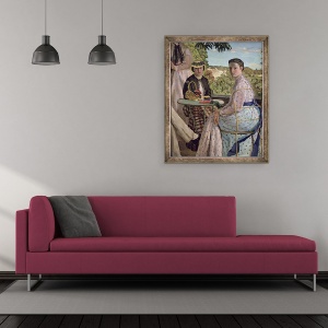 Tablou inramat - Jean Frederic Bazille - Reuniune de familie, detaliu a doua femei, 50 x 60 cm - Img 2