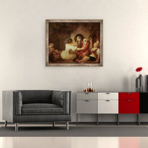 Tablou inramat - Jean-Honore Fragonard - Educatia este tot, 50 x 60 cm - Img 2